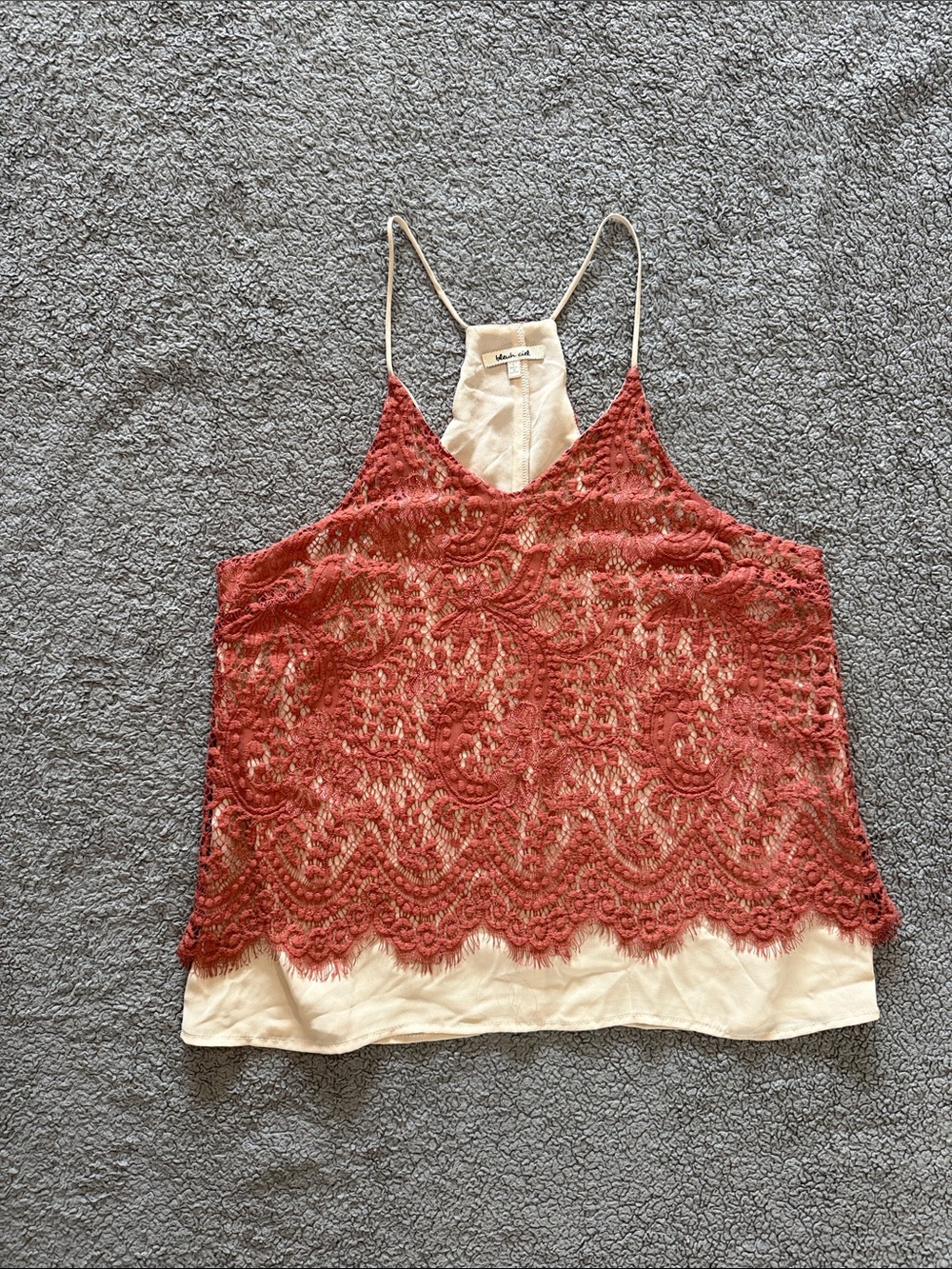 bleuh ciel Blush Lace Overlay Camisole with Cream Slip